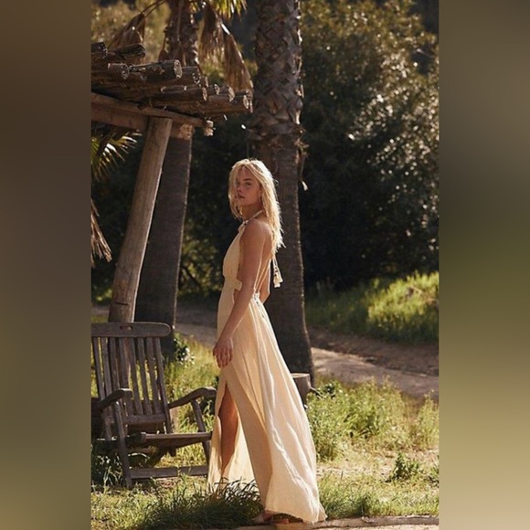 🔥 Free People Look Into The Sun Maxi Dress In Blue Moon Size Small (NWOT) - Picture 3 of 16